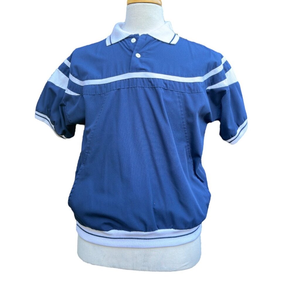 Christian Dior Monsieur Vintage Short Sleeve Blue & White Track Shirt Size M - Picture 4 of 13